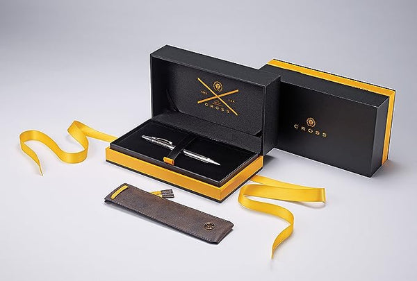 Cross Classic Century 170th Anniversary Sterling Silver Ballpoint Pen with Genuine Leather Cross Pouch