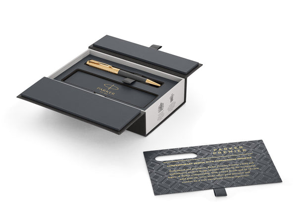 Parker Parker Premier Deluxe Storm Grey and Gold Roller Ball Pen (1931438) freeshipping - RiNo Distribution