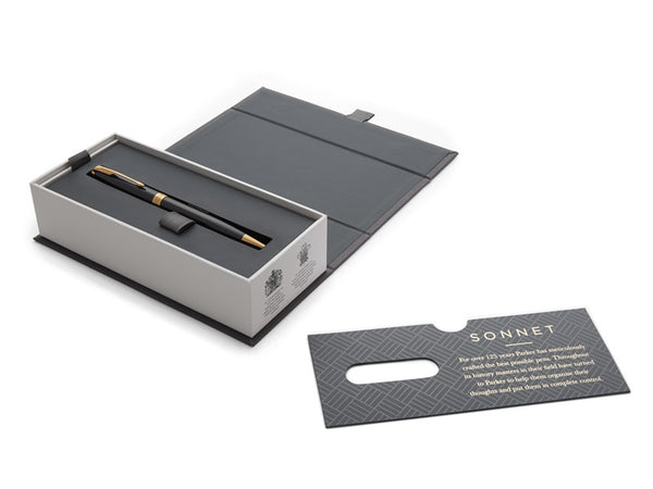 Parker Parker Sonnet  (2016 Edition) Black Lacquer with Gold Roller Ball Pen (1931496) freeshipping - RiNo Distribution