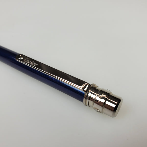 Cartier NEW Cartier Santos Blue and Palladium Ballpoint Pen (OP000036) freeshipping - RiNo Distribution
