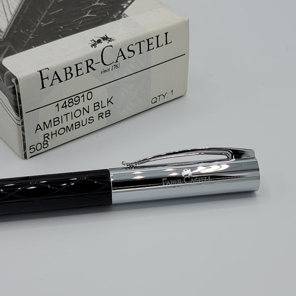 Faber Castell Faber Castell Ambition Black Rhombus Rollerball Pen freeshipping - RiNo Distribution
