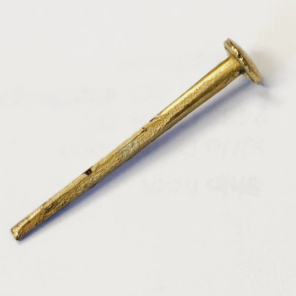 Vintage Brass-Plated Steel Trunk Nails 1 3/8"  (1/4 lb Bag) - Naturally Aged