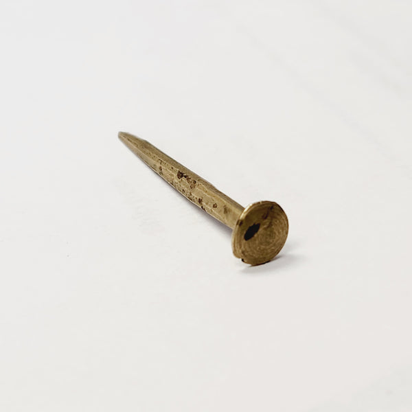 Vintage Brass-Plated Steel Trunk Nails 1 3/8"  (1/4 lb Bag) - Naturally Aged