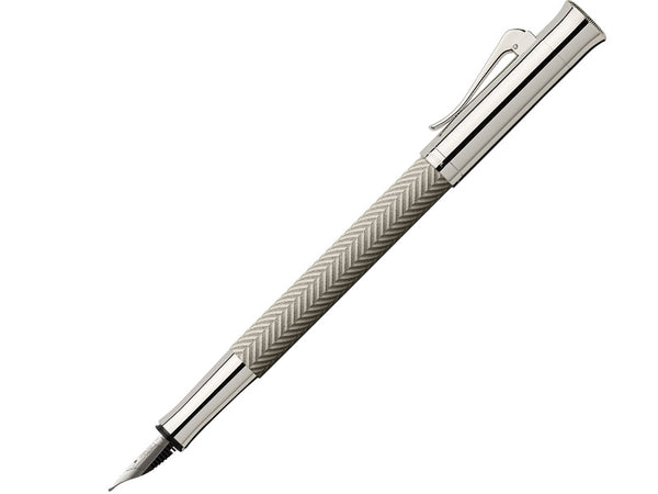 Graf von Faber Castell Graf Von Faber Castell Light Grey Guilloche Ciselé Medium Fountain Pen (#146780) freeshipping - RiNo Distribution