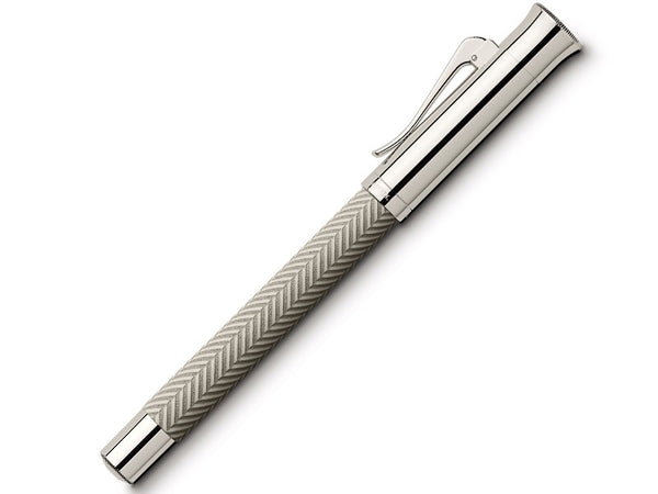 Graf von Faber Castell Graf Von Faber Castell Light Grey Guilloche Ciselé Medium Fountain Pen (#146780) freeshipping - RiNo Distribution