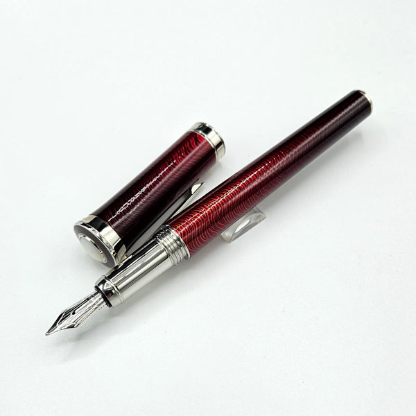 Cartier Limited Edition Art Deco Red Lacquer 18kt Gold Medium Fountain Pen