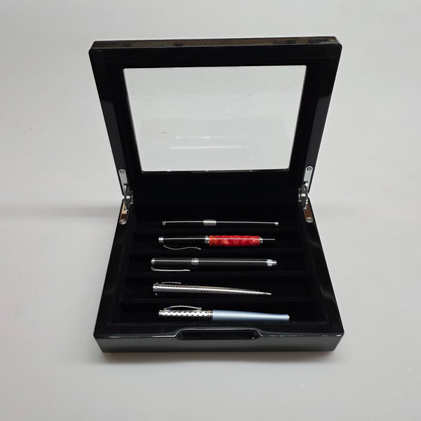 Paradise Pen Carbon Fiber 5-Pen Chest - Oversized Slots for Large Fountain Pens