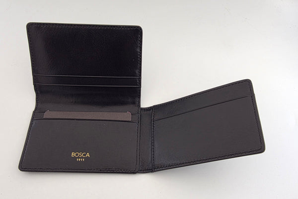 Bosca tri fold old leather black card case  44412-59