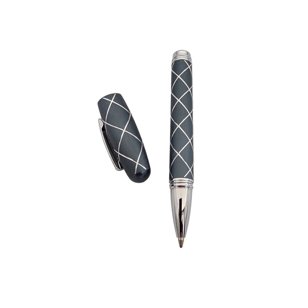 Padrino Brève Diamond Ballpoint Pen - Brushed Aluminum - Slate Gray