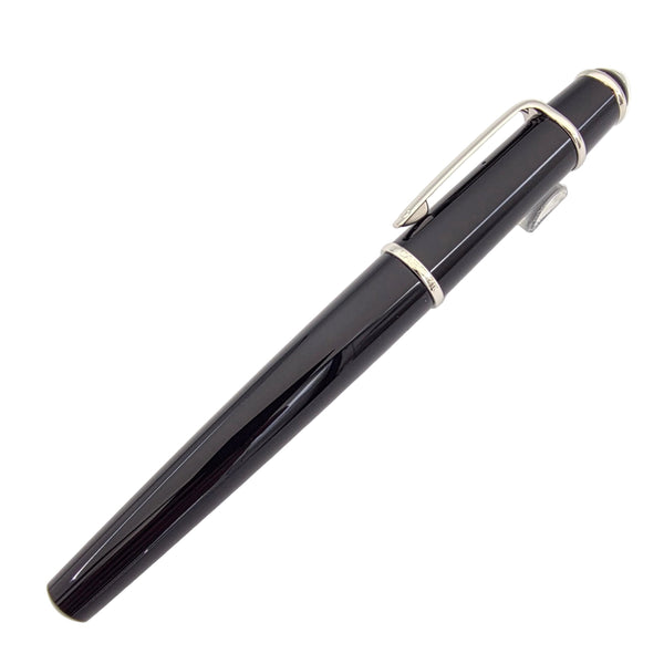 Cartier Diabolo Fountain Pen Black Platinum Silver Trim 18k Gold Medium Nib Box