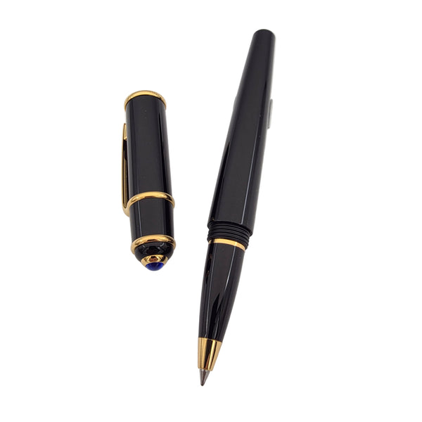 Cartier Diabolo Black Resin Rollerball Pen w/ Gold Trim – Brand New