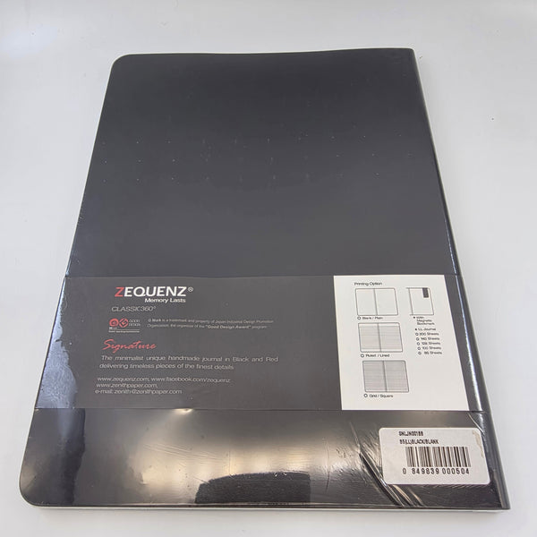 Zequenz Classic 360 B5 Signature Series Notebook - Color: Black, Pages: BLANK