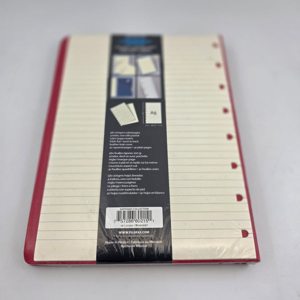 Filofax A5 Refillable Notebook Saffiano Red (B115033U)