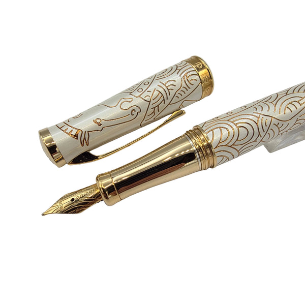 Closeup of Imerial White Year of the Horse Cross Pen