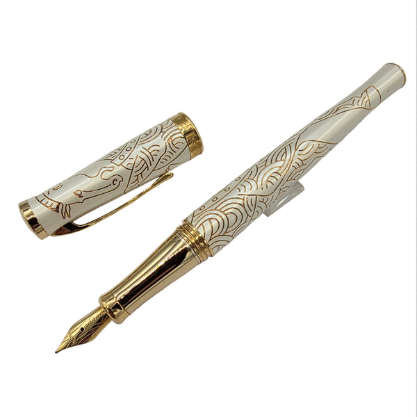 Cross Pen Zodiac 2014 Year of the Horse Imperial White 14kt Gold Medium Fountain Pen
