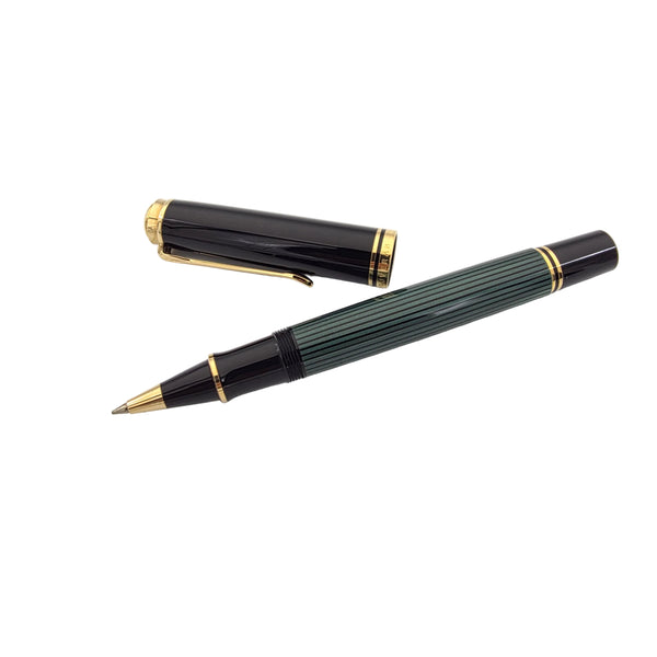 Pelikan R800 Green and black rollerball pen
