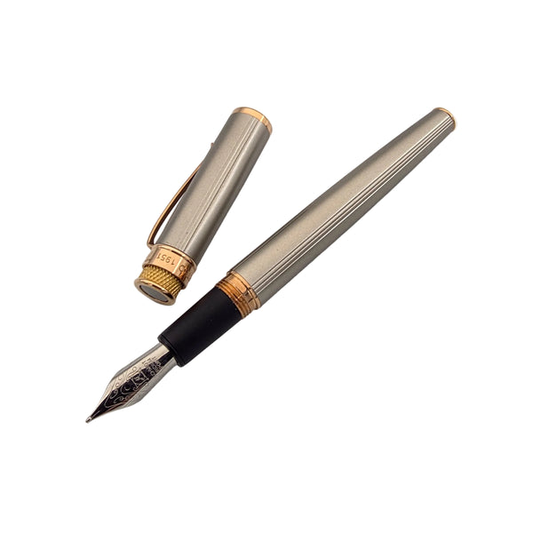 Retro 51 White Nickel Medium Tornado Fountain Pen VRF-1312 New/Sealed