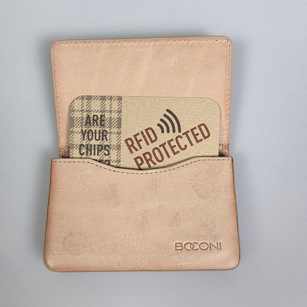 Boconi Magnetic Leather Card Case - "Kylie" Fern w/RFID (#905-6527) New