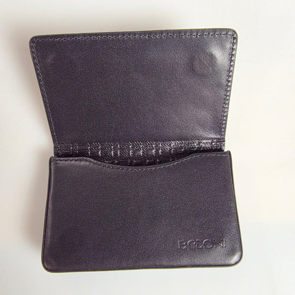 Boconi Magnetic Leather Card Case - "Kylie" Black w/RFID (#905-1002) New