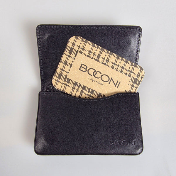 Boconi Magnetic Leather Card Case - "Kylie" Black w/RFID (#905-1002) New