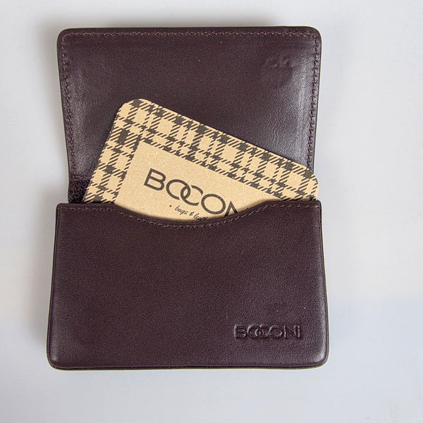 Boconi Magnetic Leather Card Case - "Kylie" Espresso w/RFID (#905-2802) New