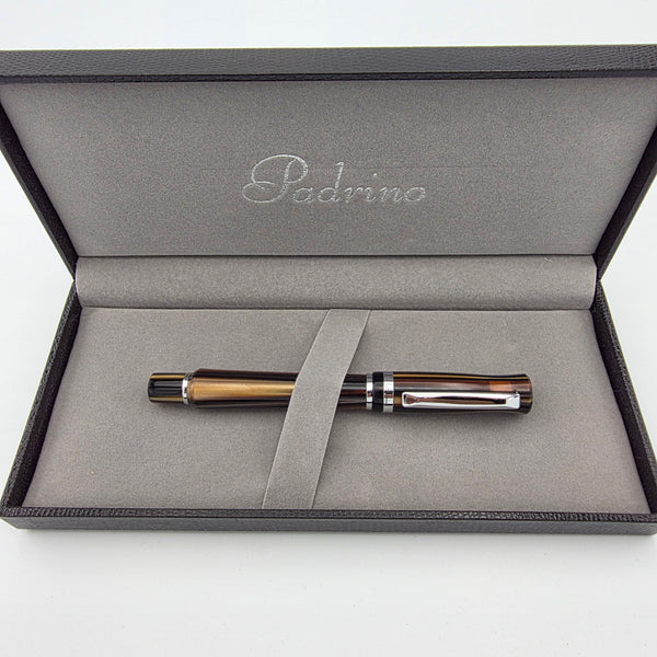 Padrino Contour Tiger's Eye Brown Acrylic Roller Ball Pen