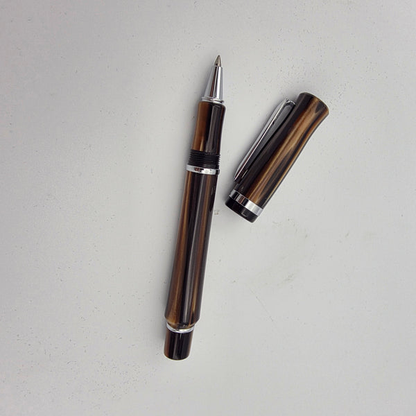 Padrino Contour Tiger's Eye Brown Acrylic Roller Ball Pen