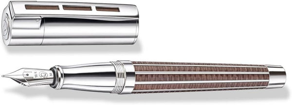 Staedtler Premium Princeps Walnut Wood CT Medium Fountain Pen - New in Box
