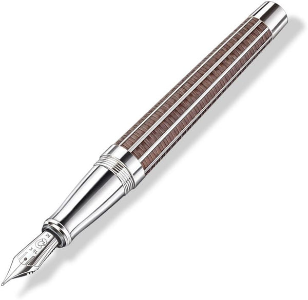 Staedtler Premium Princeps Walnut Wood CT Medium Fountain Pen - New in Box