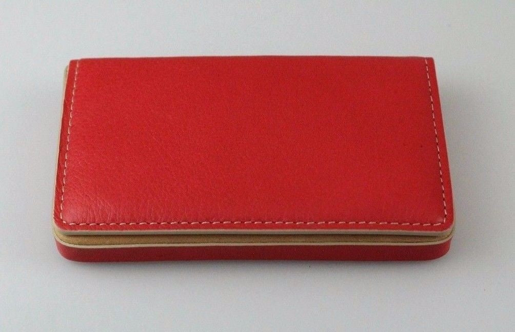 Boconi Leather Magentic Kylie Berry w/Blonde RFID Card Case (905-3427) New!