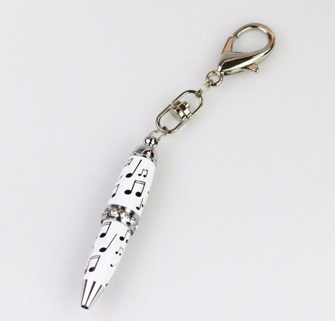 Padrino Pixie Music Note Print Crystal Keychain Carabiner Ballpoint Pen