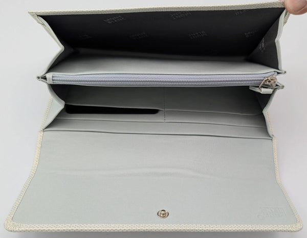 Montblanc La Vie de Bohème Wallet #101738 Ice White/Blue 6CC Flap & Coin Case