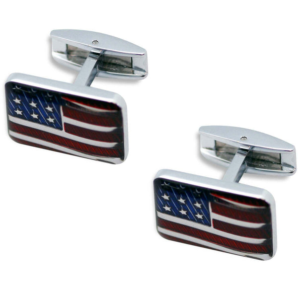 Patriot Deep-Etched, Lacquer-Filled American Flag Cufflinks New!