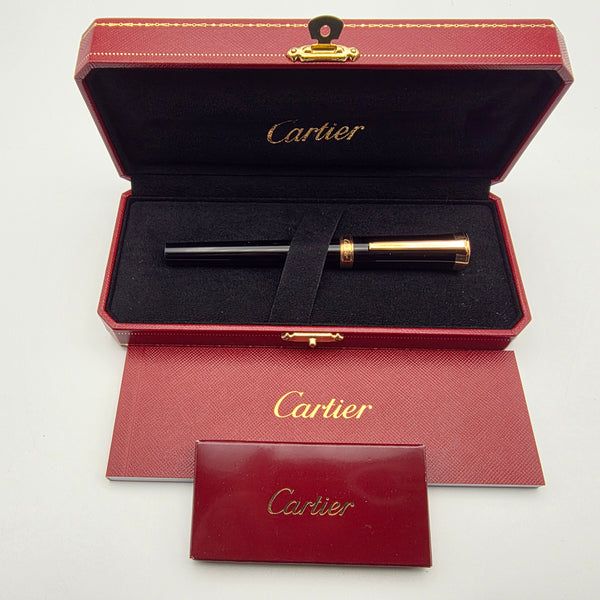 Cartier Art Deco Medium Black/Rose Gold Fountain Pen