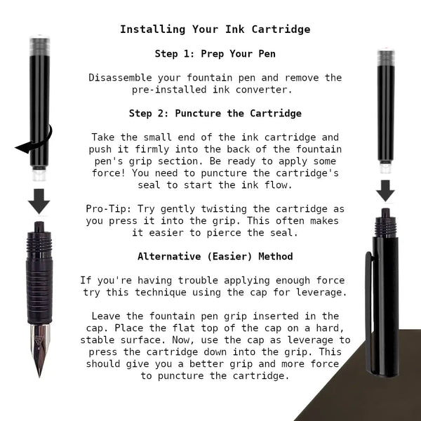 NEW! Sherpa Pen Fountain Pen Insert - 3 Nib Sizes Available! metal Sharpie marker holder by Sherpa Pen