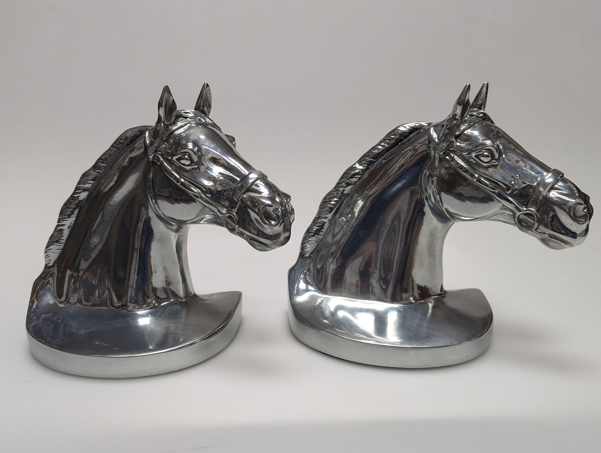 Horse Head Bookends (Silver) by PM Craftsman #89BS