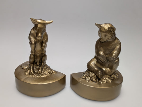 Bull and Bear brass bookends by PM Craftsman #168B