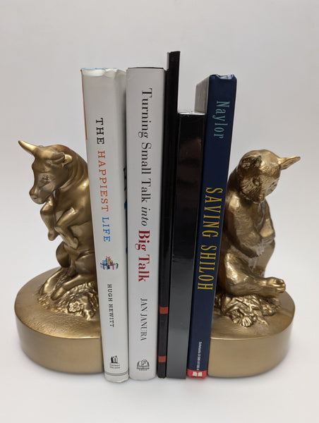 Bull and Bear brass bookends by PM Craftsman #168B