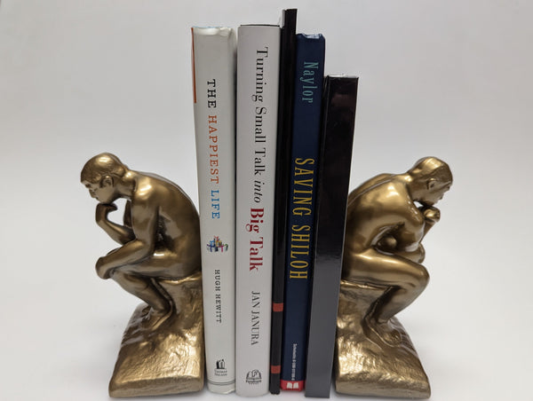 Rodin's The Thinker brass bookends by PM Craftsman #302B