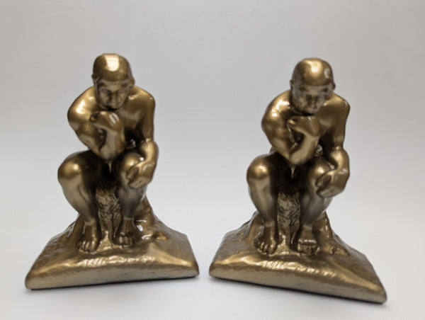 Rodin's The Thinker brass bookends by PM Craftsman #302B