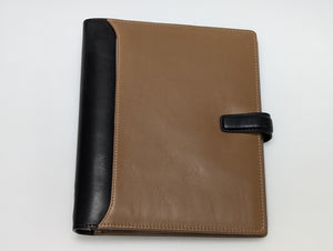 Filofax Taupe/Black Leather A5 Nappa Agenda/Planner #25139