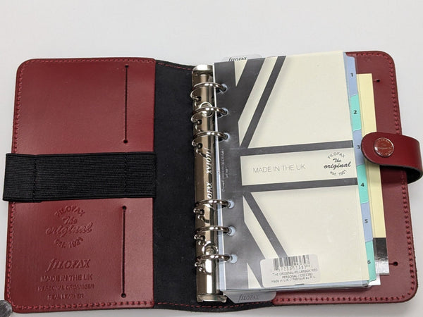 Filofax The Original Leather Red Personal Agenda/Planner #022380