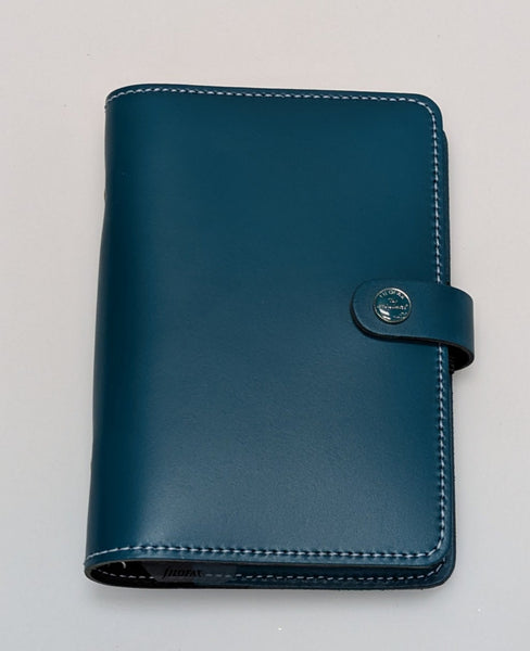 Filofax The Original Leather Dark Aqua Personal Agenda/Planner #022382