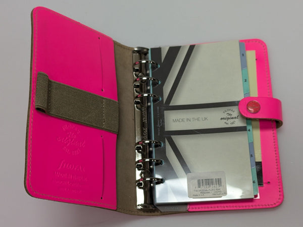 Filofax The Original Leather Pink Personal Agenda/Planner #022431