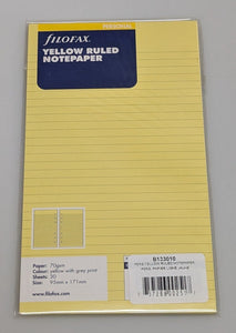 Filofax Personal Yellow Ruled Notepaper Refill #133010