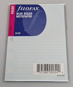 Filofax Pocket Blue Ruled Notepaper refill #213001