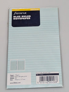 Filofax Personal Blue Ruled Notepaper refill #133001