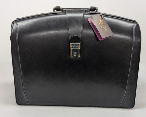 Bosca Old Leather Black Partners Briefcase #823-59