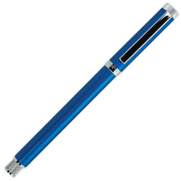 Sherpa Matte Blue and Silver Stick Ballpoint Pen Cover metal Sharpie marker holder by Sherpa Pen