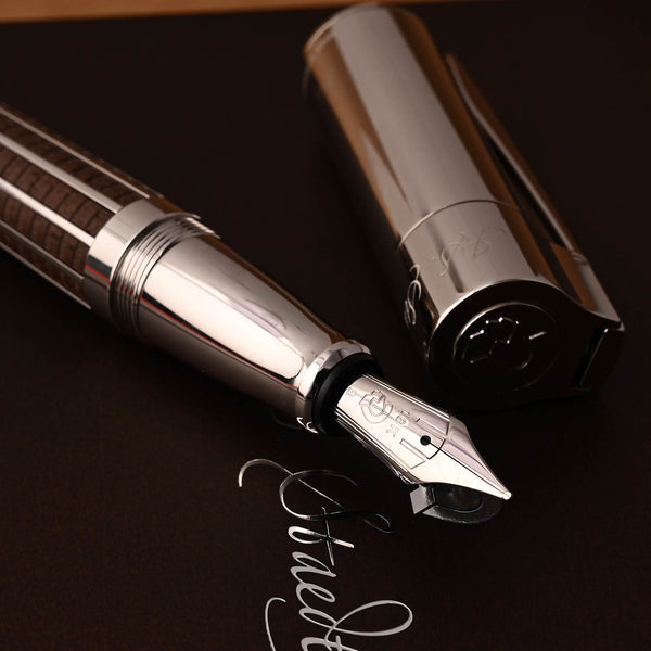 Staedtler Premium Princeps Walnut Wood CT Medium Fountain Pen - New in Box